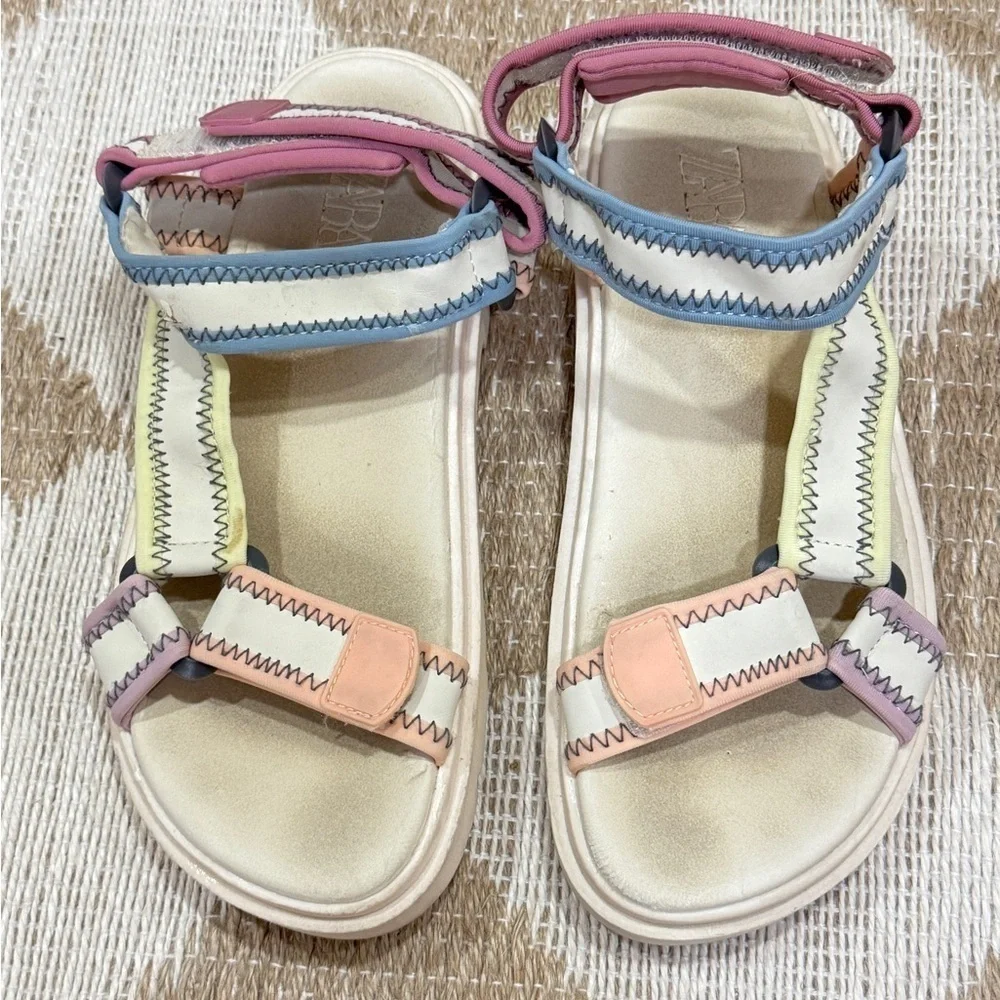 Zara Technical sandals pastel strappy adjustable girls